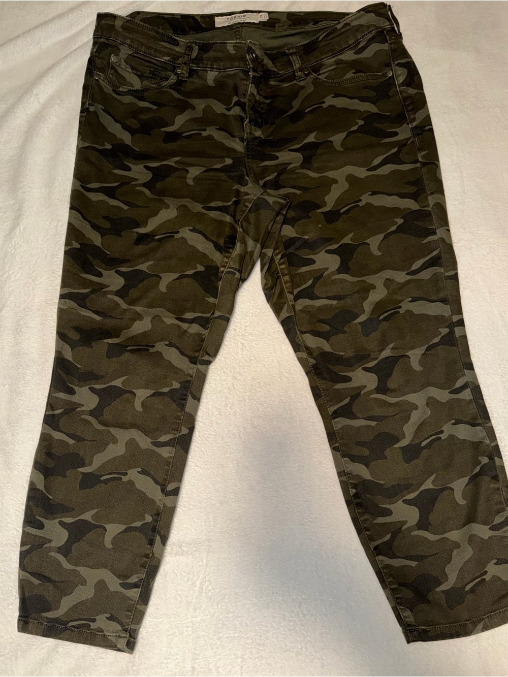 torrid Olive and Dark Green Camo Skinny Jeans